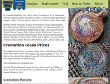 Tablet Screenshot of cremationmarbles.com